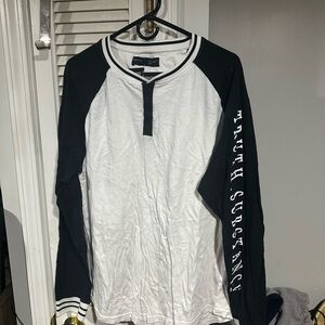 Truth Substance Black and White Henley Shirt